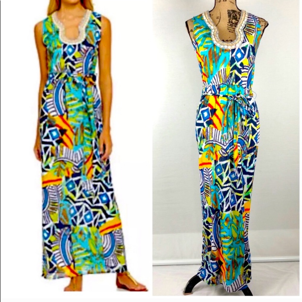 Badgley Mischka beaded maxi dress